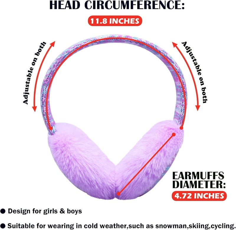 EDCYF Kids Knit EarMuffs Plush Warm Ear Muffs Winter Cold Weather Ear Warmer for Boys Girls - Image 3